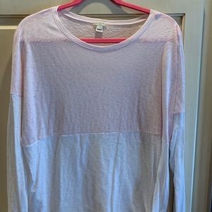 J. Crew pink and white long sleeve  shirt
